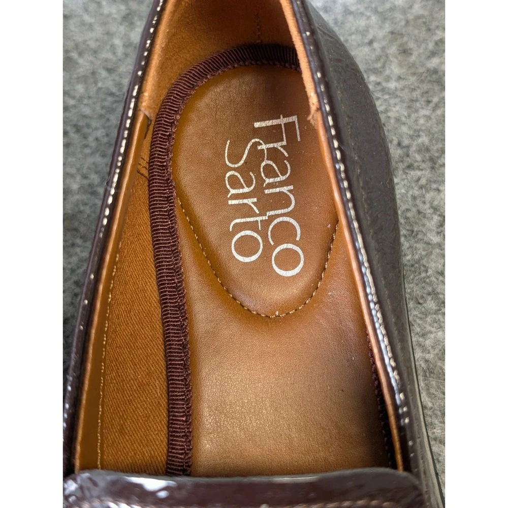 Franco Sarto High Shine Brown Balin Lug Sole Loafers Women's 5 M EUC